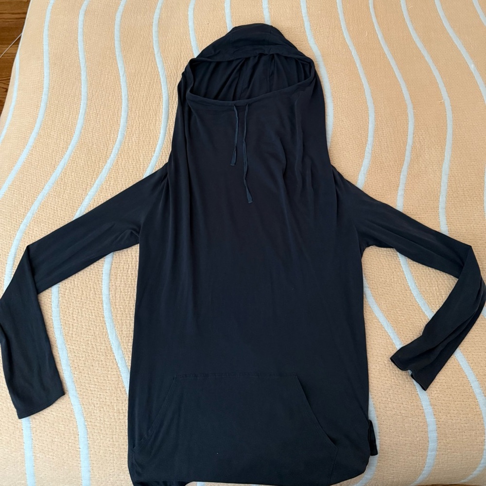 Helmut Lang Navy Blue Long Sleeve Hoodie Tee